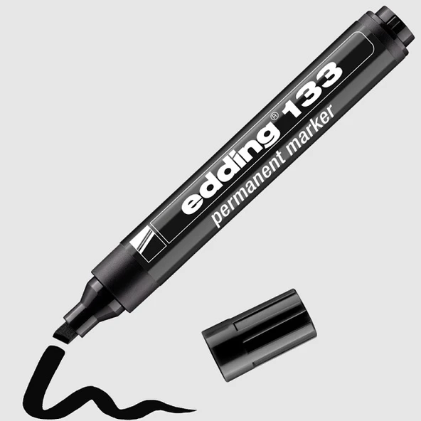 Edding 133 Permanent Markör Kalem Kalıcı İşaretleyici Kesik Uçlu 1,5-3 Mm Siyah ED13301 (10 Lu Paket) ürün görseli 1