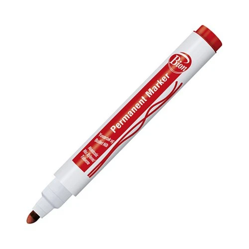 Mas Bion Permanent Markör Kalem (Koli Kalemi) Yuvarlak Uçlu Kırmızı 9175 (12 Li Paket) ürün görseli 1