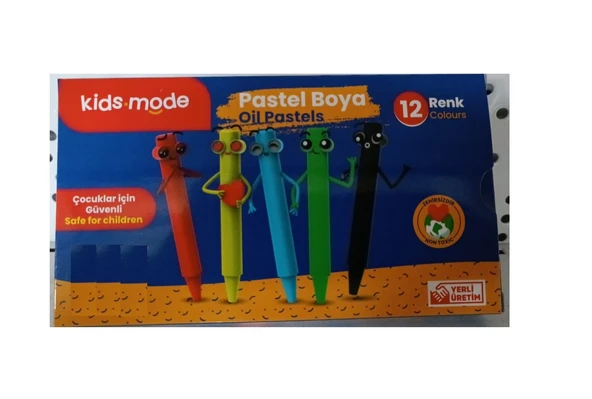 Kids Mode Yağlı Pastel Boya Üçgen 12 Renk DKPB105 ürün görseli 1