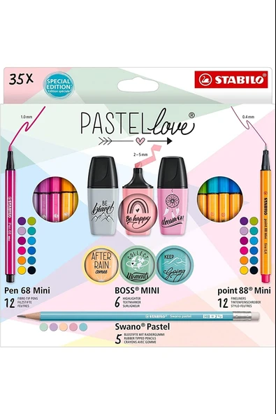 Stabilo Fosforlu Kalem (İşaret Kalemi) Pastel Love Mini Okul Seti 35 Parça Eo77/5-9 ürün görseli 1