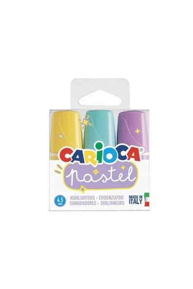 Carioca Pastel Fosforlu Kalem Mini İşaretleme Kalemi 3 Renk 43168 ürün görseli 1