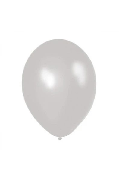 Bafix Balon Metalik Beyaz 12" BBM12100-01 (100 Lü Paket) ürün görseli 1