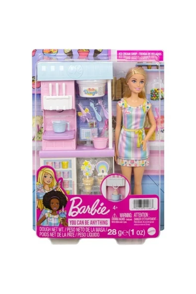 Barbie Oyuncak Dondurma Dükkanı Oyun Seti Hcn46 ürün görseli 1