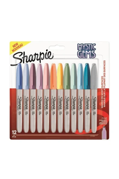 Sharpie Fine Permanent Markör Kalem Mystic Gems 12 Renk 2157681 ürün görseli 1