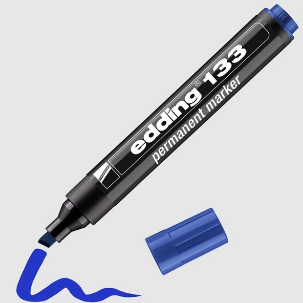 Edding 133 Permanent Markör Kalem Kalıcı İşaretleyici Kesik Uçlu 1,5-3 Mm Mavi ED13303 (10 Lu Paket) ürün görseli 1