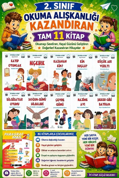 2. Sınıf Okuma Alışkanlığı Kazandıran Okumayı Sevdiren Tam 11 Kitap - 17 ürün görseli 1
