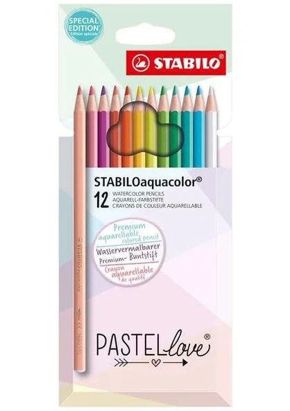 Stabilo Aquacolor Pastel Love 12 Renk Kuru Boya Kalemi 1612/7 ürün görseli 1