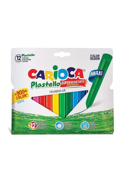 Carioca Jumbo Üçgen Elleri Kirletmeyen Yıkanabilir Pastel Boya 12 Renk 42671 ürün görseli 1