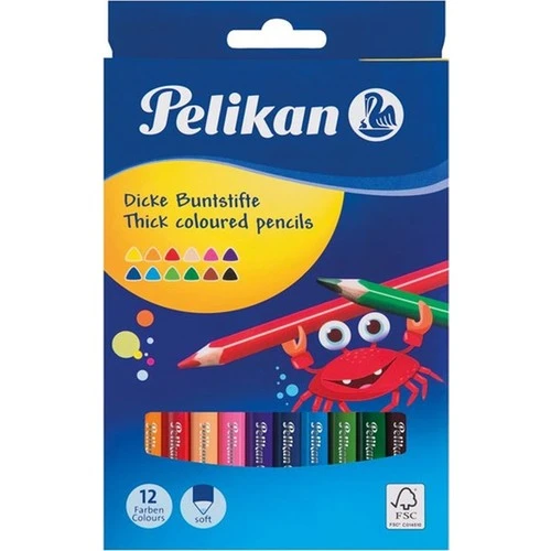 Pelikan Kuru Boya Kalemi Jumbo Üçgen 12 Renk 724039 ürün görseli 1