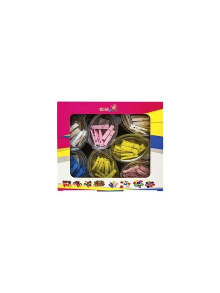 Kiddy World Ahşap Mandal Küçük Karışık Renk 0243 (48 Li Set) ürün görseli 1