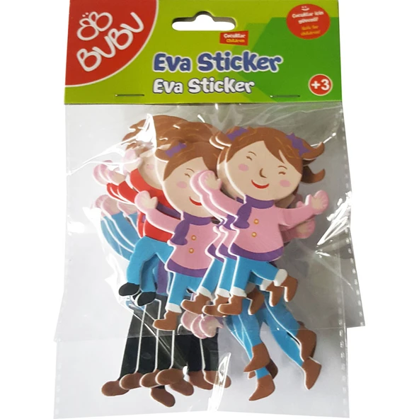 Bu-Bu 3D Eva Sticker Renkli Karışık Bubu-Sts043 ürün görseli 1