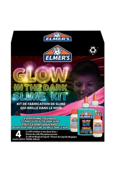 ElmerS Karanlıkta Parlayan Yapıştırıcı Slime Glow in the Dark 4 Lü Set 2162080 ürün görseli 1