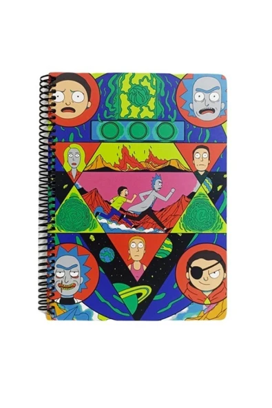 Mabbels Rick And Morty Spiralli Not Defteri Kırmızı 80 Yaprak Çizgili 17X24Cm Dft-388517 ürün görseli 1