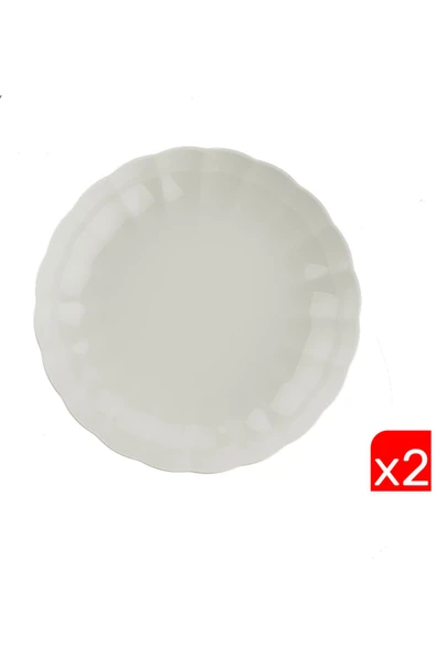 Kütahya Porselen Bone Luz Krem Çukur Tabak 20cm 2 li ürün görseli 1
