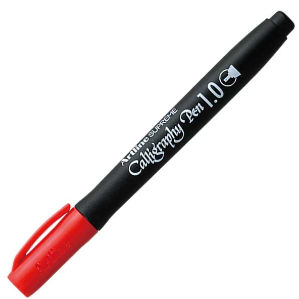 Artline Supreme Calligraphy Pen Kaligrafi Kalemi Fiber Uç 1,0 Mm Kırmızı LV-A-EPF-241 RED (12 Li Paket) ürün görseli 1