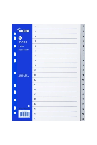 Noki A4 Seperatör 1-20 Rakamlı Plastik A4 59220 ürün görseli 1