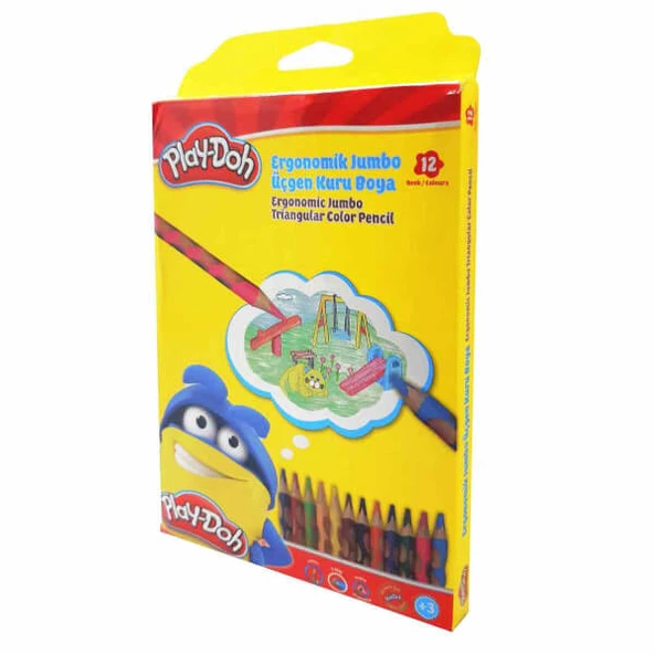Play-Doh Kuruboya Kalemi Jumbo Oluklu 12 Renk KU027 ürün görseli 1