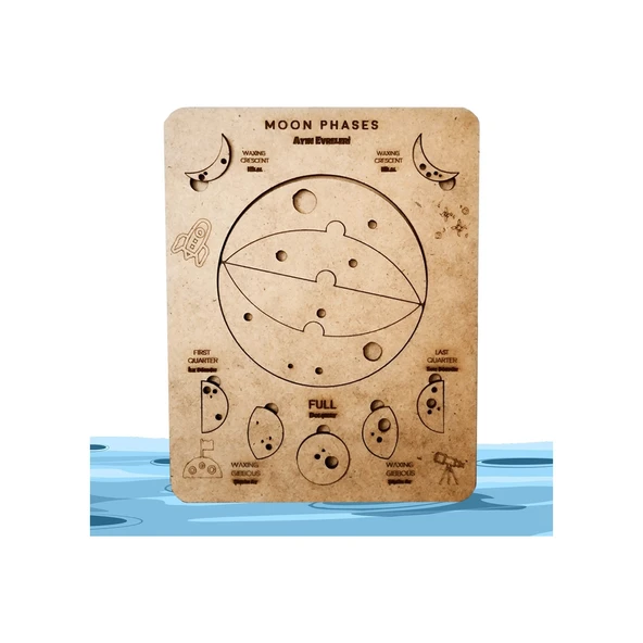 Moon Beavers Ayın Evreleri Öğretici Boyanabilir Ahşap Oyuncak ürün görseli 1