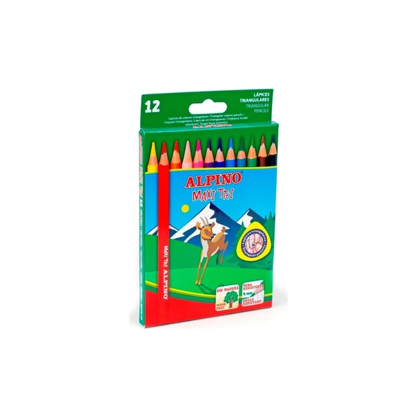 Alpino Maxi Tri Kuru Boya Kalemi 12 Renk AL-2133 ürün görseli 1