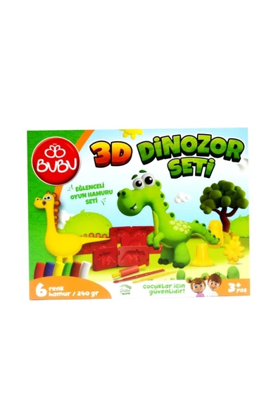 Bu-Bu Oyun Hamuru Seti 3D Dinozor (L) Bubu-Oh0012 ürün görseli 1