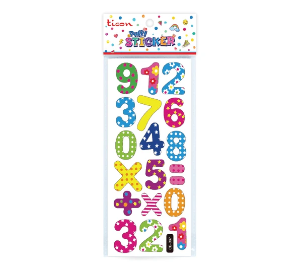 Ticon Puffy Sticker Rakam Tps-006/3 348895 (20 Li Paket) ürün görseli 1