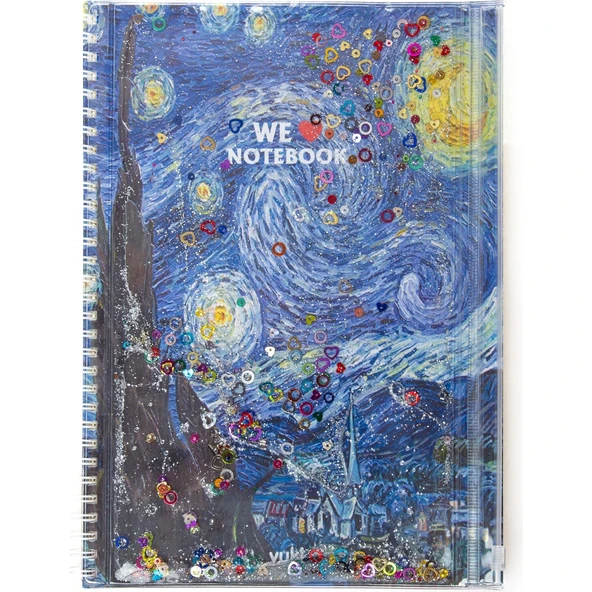 Vuki Sulu Çantalı Not Defteri  Orta Boy Van Gogh 1/S Vk-0086G ürün görseli 1