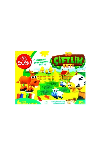 Bu-Bu Oyun Hamuru Seti 3D Çiftlik (L) Bubu-Oh0013 ürün görseli 1