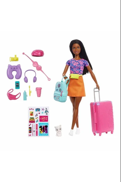 Mattel Oyuncak Barbie Brooklyn Seyahatte Bebeği ve Aksesuarları Hgx55 ürün görseli 1