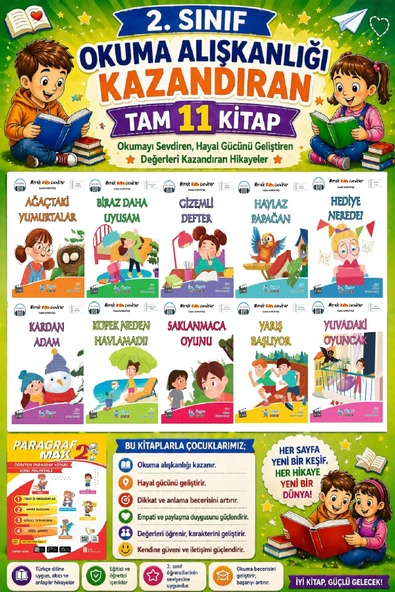 2. Sınıf Okuma Alışkanlığı Kazandıran Okumayı Sevdiren Tam 11 Kitap - 22 ürün görseli 1