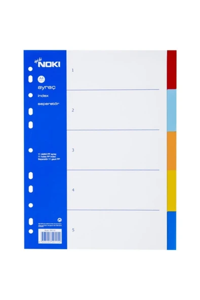 Noki A4 Seperatör 5 Renkli Plastik A4 59115 ürün görseli 1