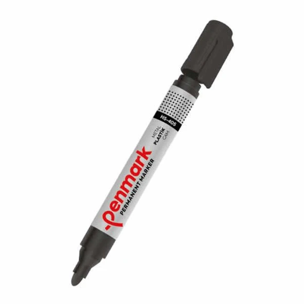 Penmark Permanent Marker Kalem Yuvarlak Uç Siyah Hs405-01 (12 Li Paket) ürün görseli 1