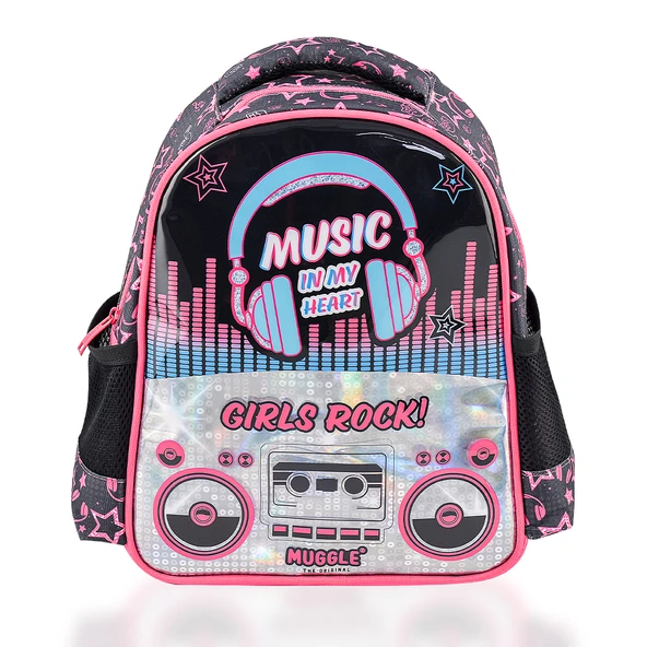 Muggle Okul Sırt Çantası Music Siyah Mu-7143 ürün görseli 1