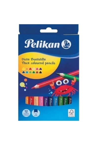 Pelikan Kuru Boya Kalemi Combino Jumbo Üçgen 12 Renk P-811194 ürün görseli 1