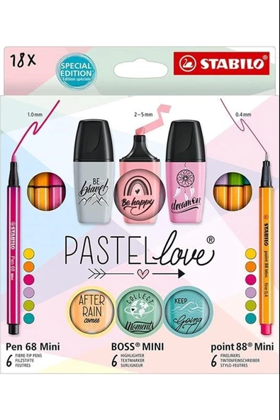Stabilo Pastel Love Mini World Okul Seti 18 Parça 77/5-8 ürün görseli 1