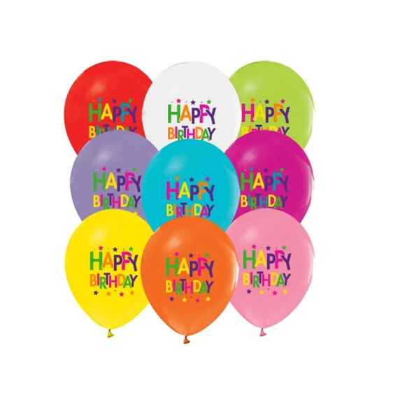 Bafix Balon 4+0 Superstar Birthday Baskılı Pastel (100 Lü Paket) ürün görseli 1