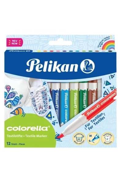 Pelikan Tekstil Kalemi Kumaş Boyama Kalemi Colorella 12 Renk 814584 ürün görseli 1