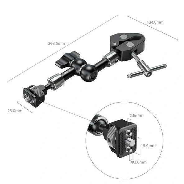 SmallRig 5310 Magic Arm Yengeç Şeklinde Kelepçeli (7'') - Resim 3
