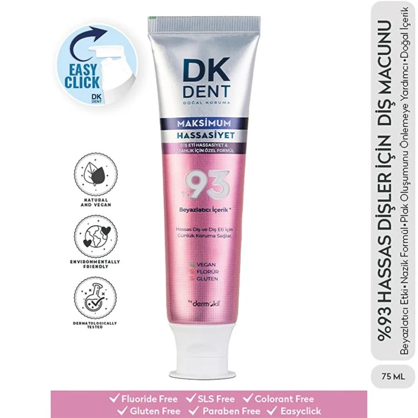 DKDENT %93 Maksimum Hassasiyet Diş Macunu 75 ml ürün görseli 1