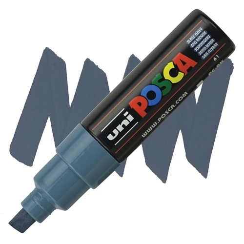 Uni-Ball Posca Boyama Kalemi 8.0 Su Bazlı Boyama Markörü Kurşun Gri PC-8K (6 Lı Paket) ürün görseli 1