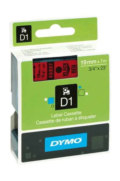 Dymo D1 Şerit 19 Mm X 7 Metre Kırmızı/ Siyah 45807 ürün görseli 1