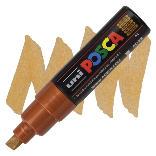 Uni-Ball Posca Boyama Kalemi 8.0 Su Bazlı Poster Markörü Bronz PC-8K (6 Lı Paket) ürün görseli 1