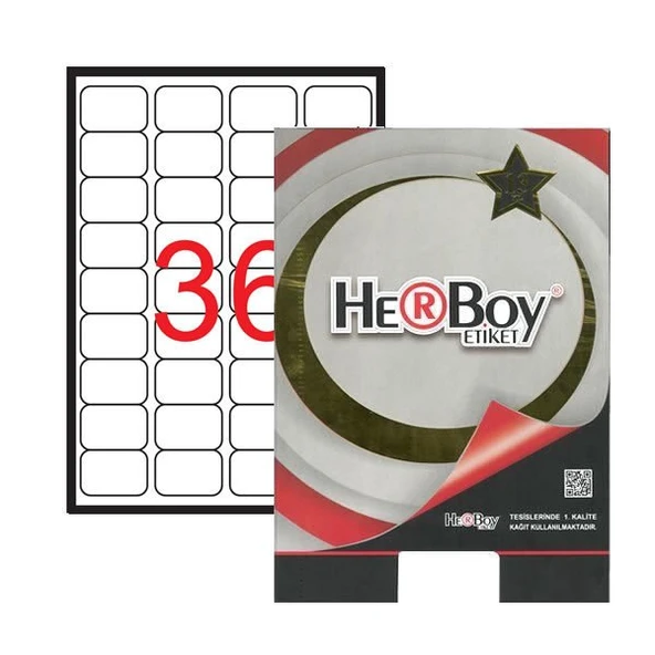 Herboy Laser Etiket 100 Yaprak 45X30 Mm Laser-Copy-İnkjet HB-1036 ürün görseli 1
