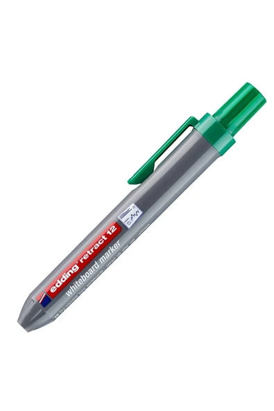 Edding Retract12 Beyaz Yazı Tahtası Kalemi 1,5-3Mm Yuvarlak Uçlu Yeşil (10 Lu Paket) ürün görseli 1