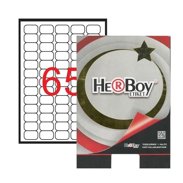 Herboy Laser Etiket 100 Yaprak 38.1X21.2 Mm Laser-Copy-İnkjet HB-1065 ürün görseli 1
