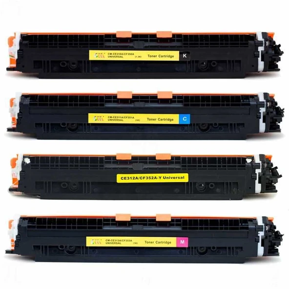 HP CE310A Set Takım (Sarı-Kırmızı-Mavi-Siyah) Muadil Toner ürün görseli 1