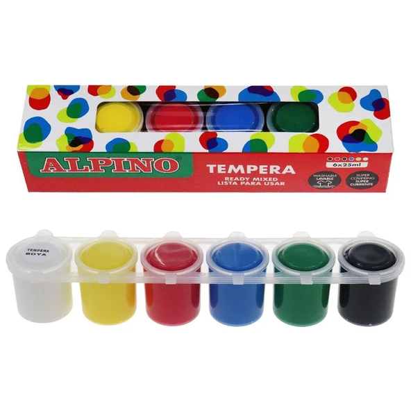 Alpino Sulu Boya Tempera 6 Renk X 25 Ml Dm-070100 ürün görseli 1