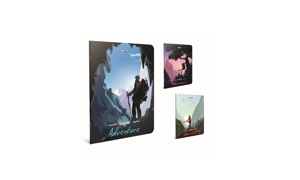 Gıpta Adventure Dikişli Karton Kapak Defter A6 80 Yaprak Kareli 3860 (24 Lü Paket) ürün görseli 1