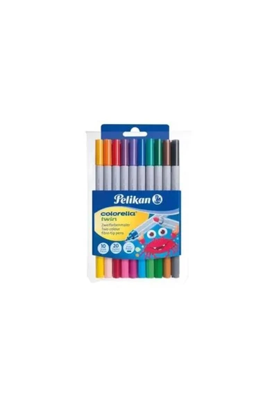 Pelikan Keçeli Kalem Colorella Çift Uçlu 20 Renk 10 Lu 949511 ürün görseli 1
