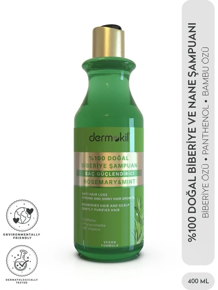 Dermokil %100 Doğal Biberiye Saç Güçlendirici Şampuan 400 ml ürün görseli 1