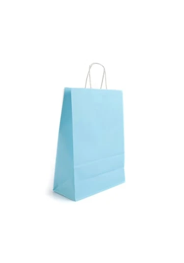 Umur Karton Çanta (Hediye Çantası) 12X32X40 Cm Açık Mavi 90 Gram Beyaz Kraft 30013366 (50 Li Paket) ürün görseli 1